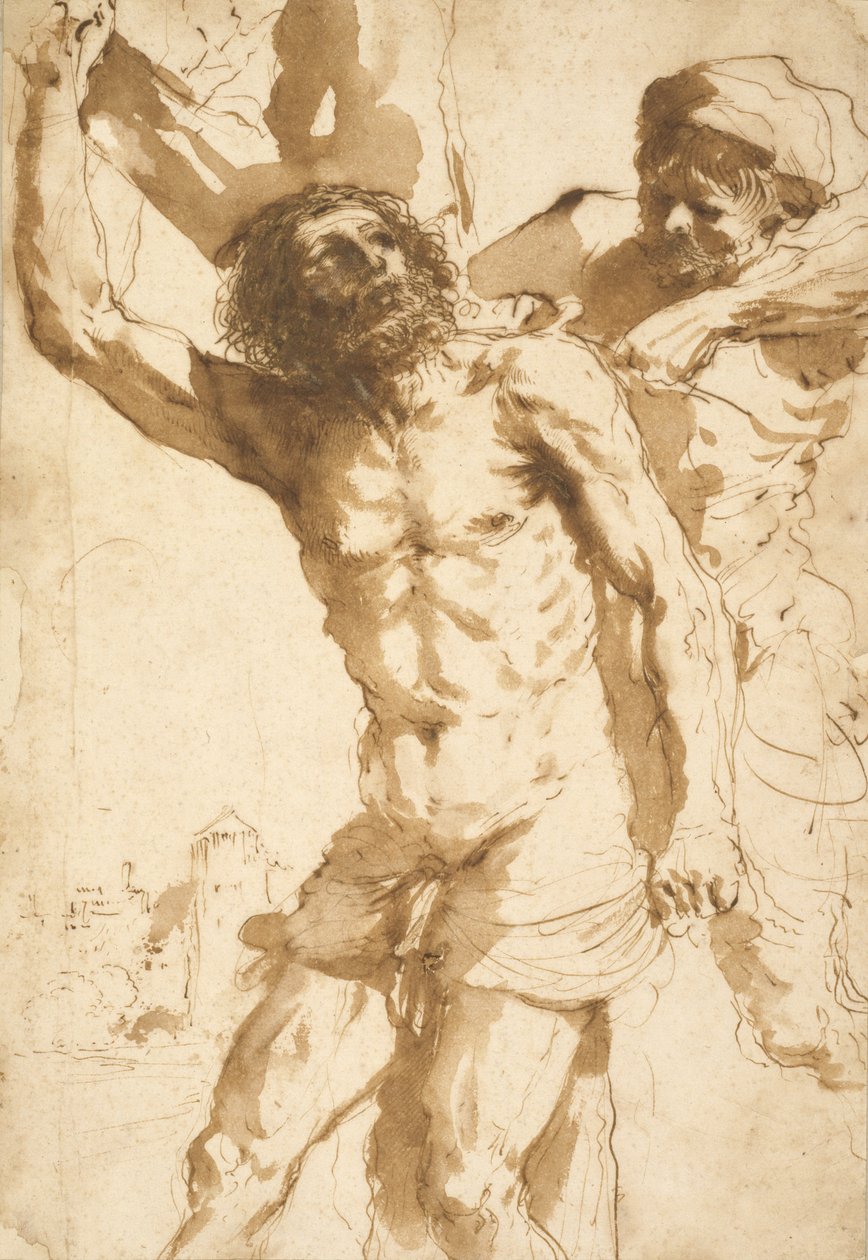 Tanulmány Szent Bertalan vértanúságához, 1635-36 alkotó: Guercino