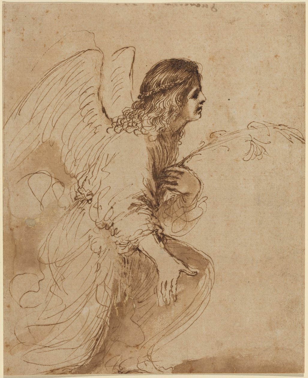 Az Angyali üdvözlet angyala alkotó: Guercino