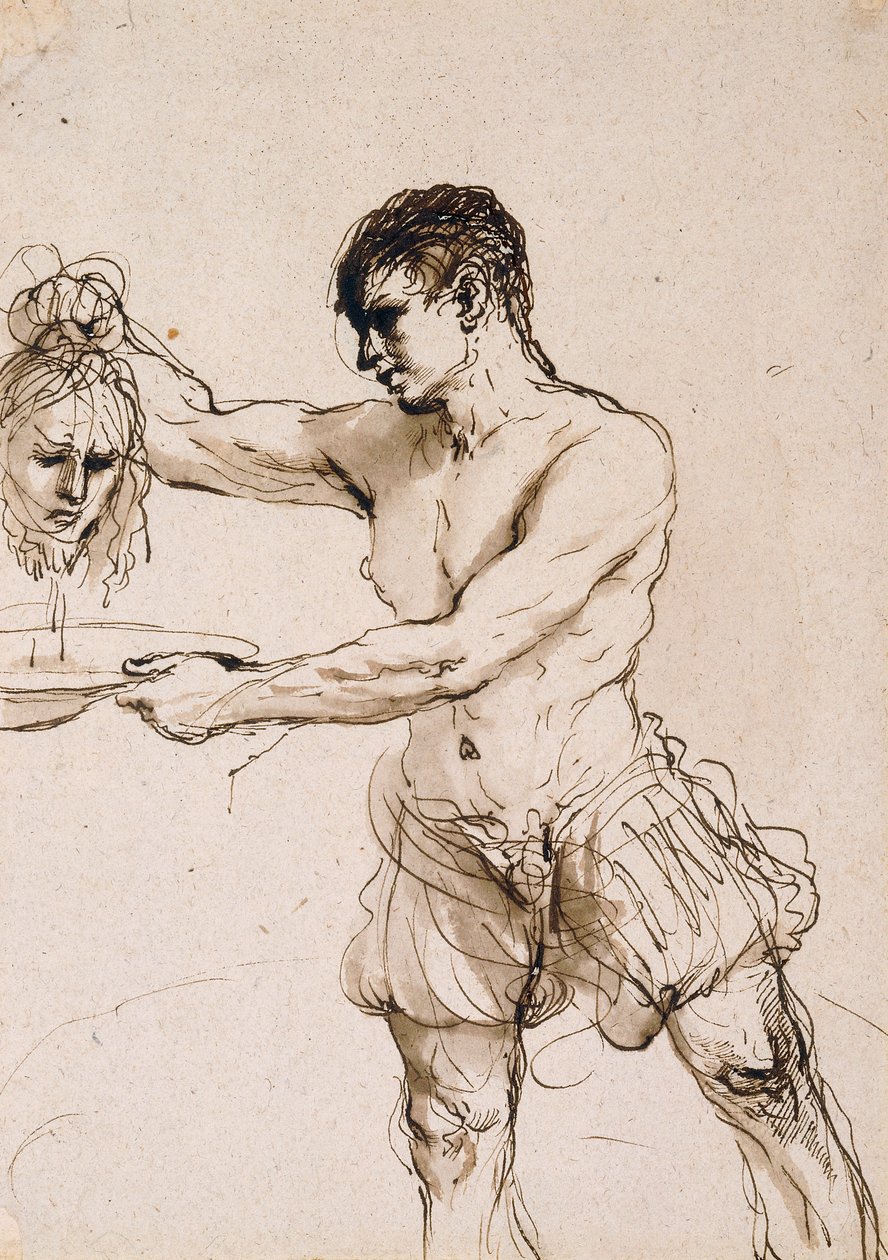 Keresztelő Szent János fejét tartó hóhér, 1637 körül alkotó: Guercino