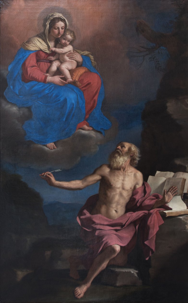 A Szent Jeromosnak megjelenő Szűzanya és gyermeke alkotó: Guercino
