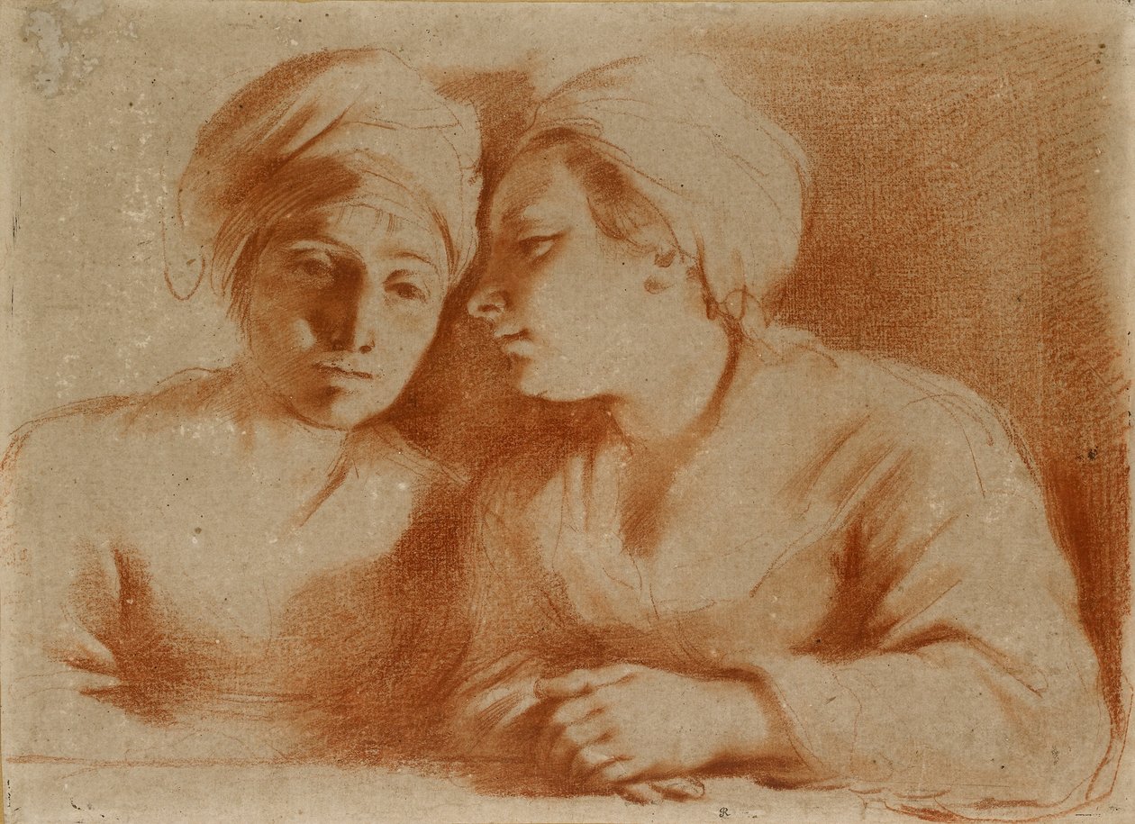 Két nő ül, 17. század közepe alkotó: Guercino