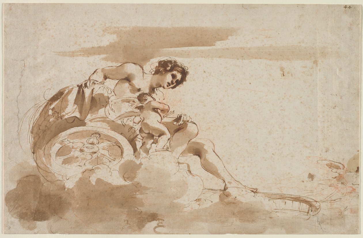 Vénusz és Ámor egy szekéren, 1615-1617. alkotó: Guercino