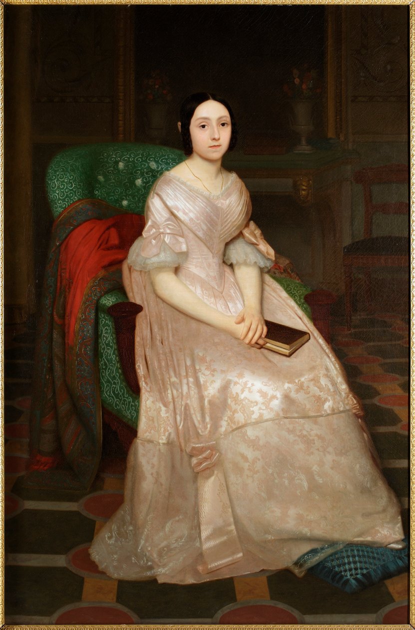 Emilia Negrone Centurione márkinő portréja, Giuseppe Frascheri Genesis noble festménye (1809-1886) alkotó: Guglielmo Castoldi