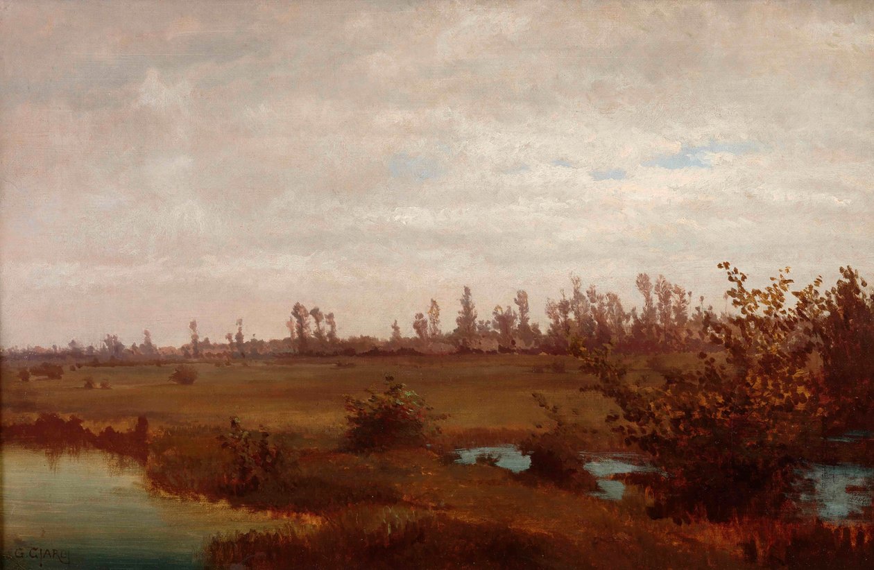 November Mocsarak a Sile-n, 1870-es évek. alkotó: Guglielmo Ciardi