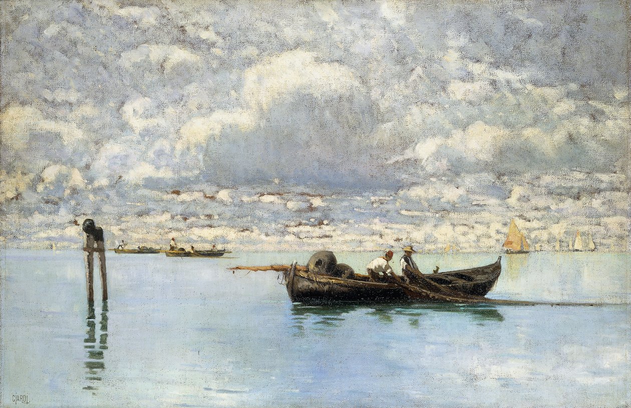A velencei lagúnán, alkotó: Guglielmo Ciardi