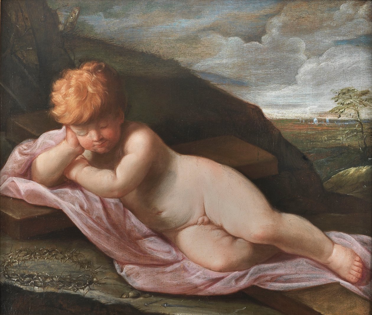 Kicsi Jézus alszik a kereszten alkotó: Guido Reni