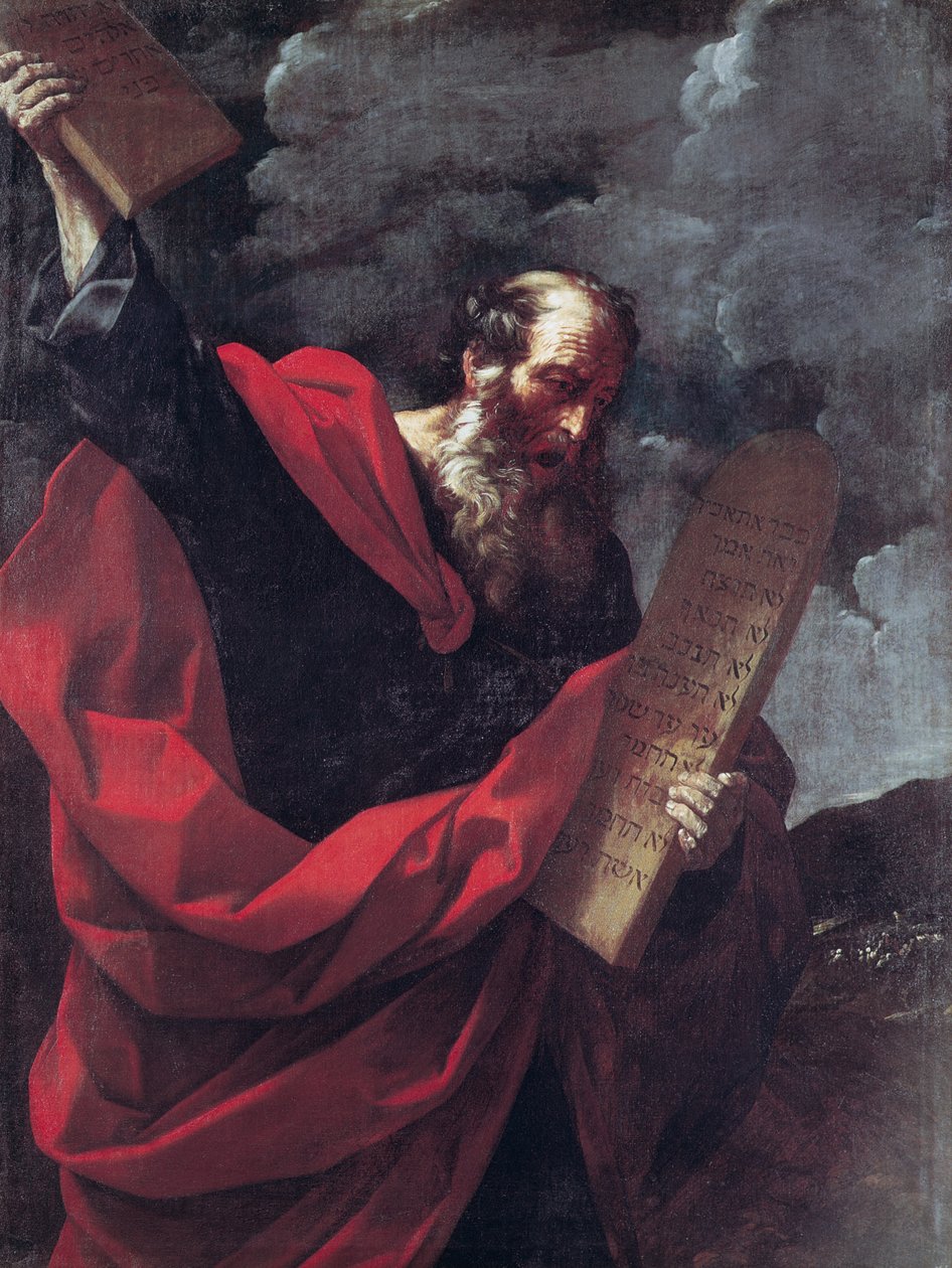 Mózes a törvény tábláival alkotó: Guido Reni