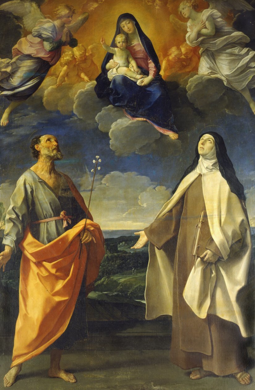 Szűz és gyermek Szent Antal és Szent Teréz társaságában alkotó: Guido Reni