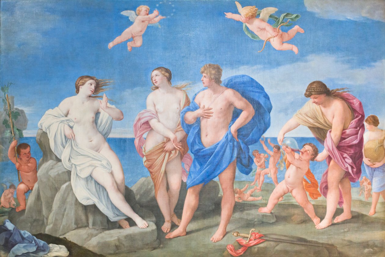 Ariadne és Bacchus (olaj, vászon) alkotó: Guido Reni