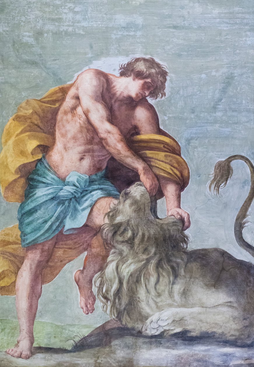 Az Aldobrandini esküvő szobájának mennyezeti freskói, Sámson történeteinek jeleneteit ábrázolva (freskó) alkotó: Guido Reni