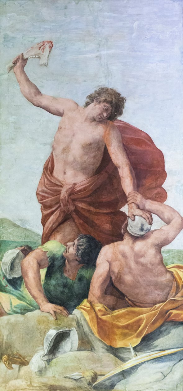 Az Aldobrandini esküvő szobájának mennyezeti freskói, Sámson történeteinek jeleneteit ábrázolva (freskó) alkotó: Guido Reni
