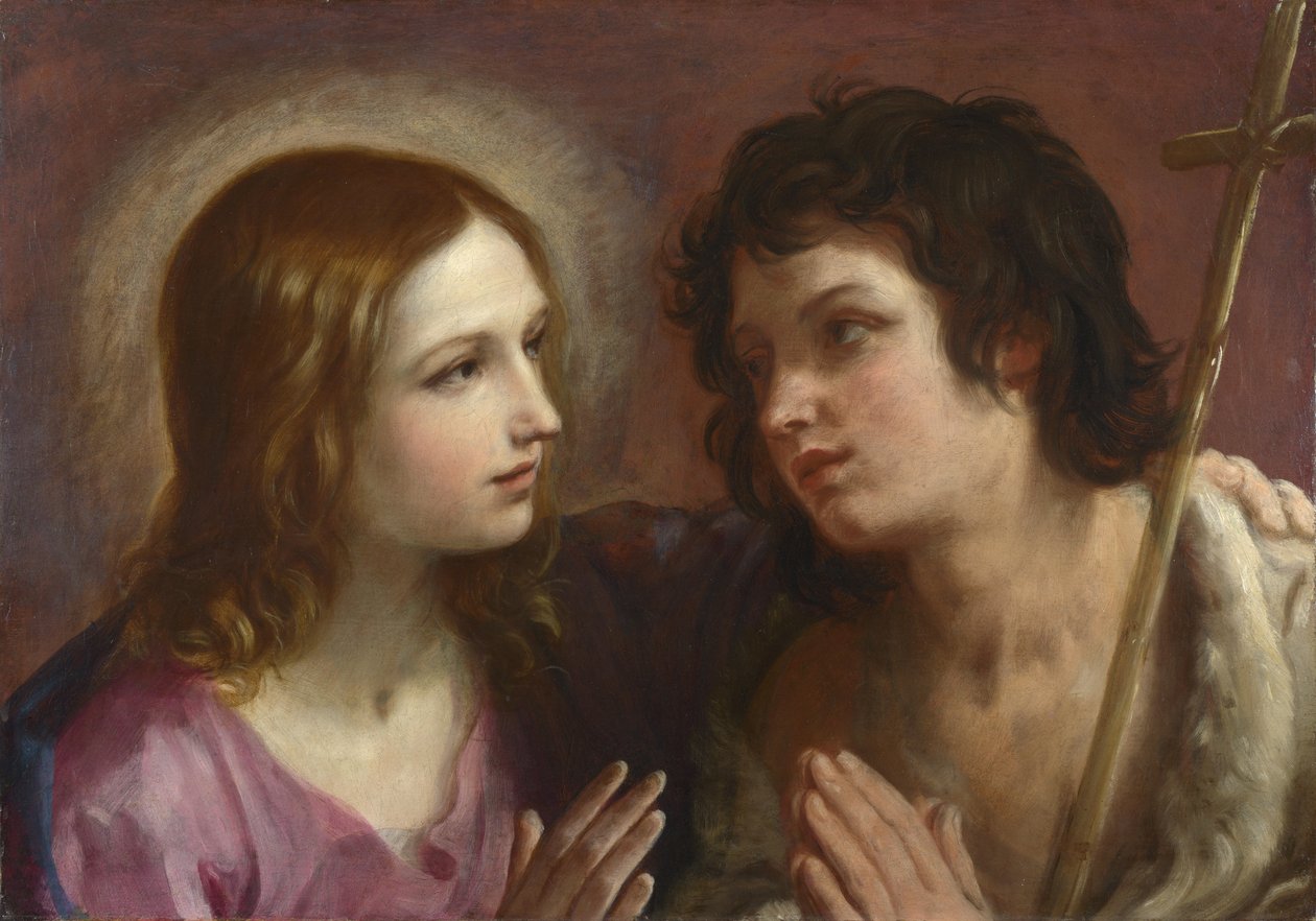 Keresztelő Szent Jánost ölelő Krisztus, Kr. e. 1640 alkotó: Guido Reni