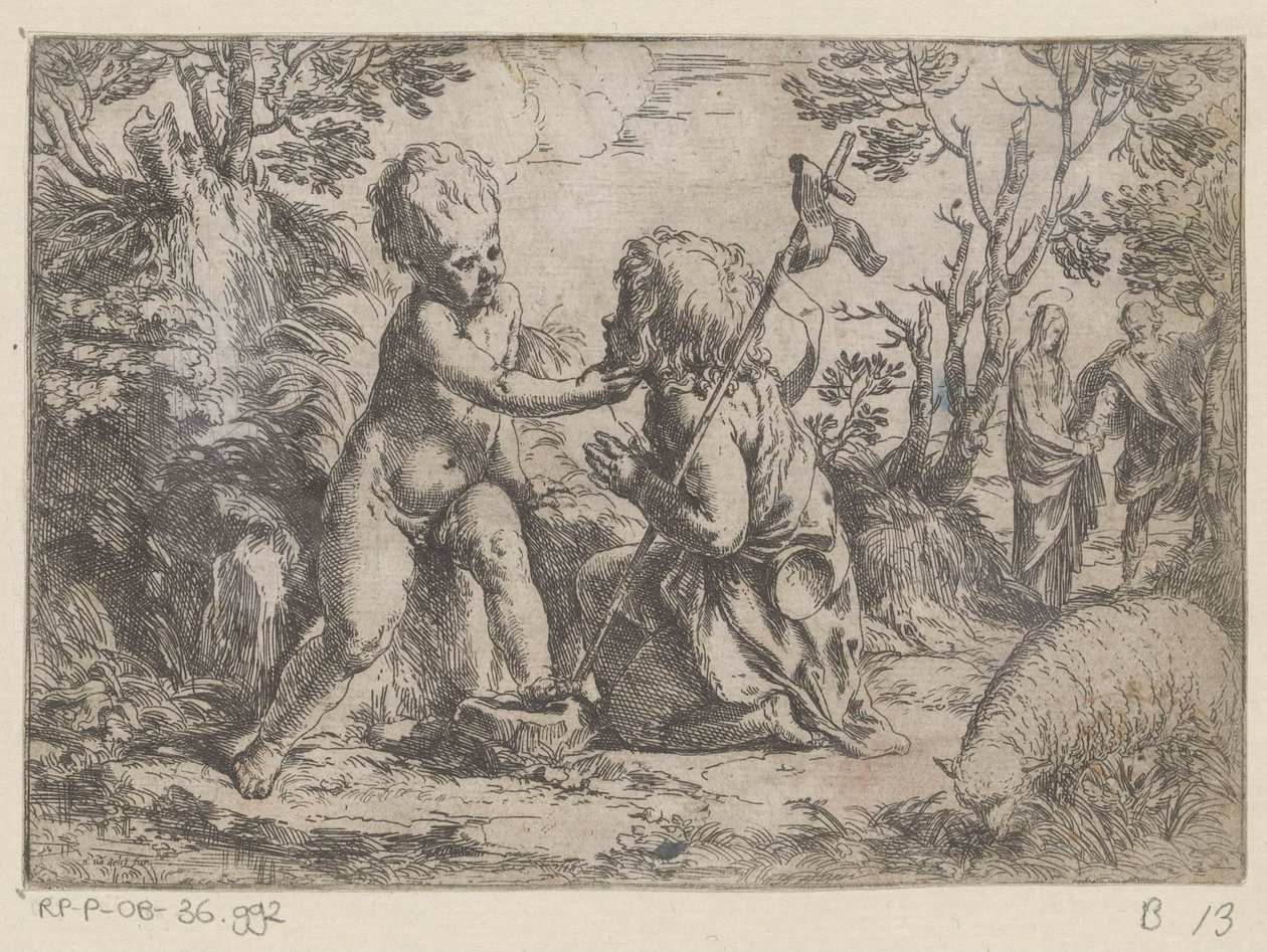A gyermek Krisztus és az ifjú Keresztelő János alkotó: Guido Reni