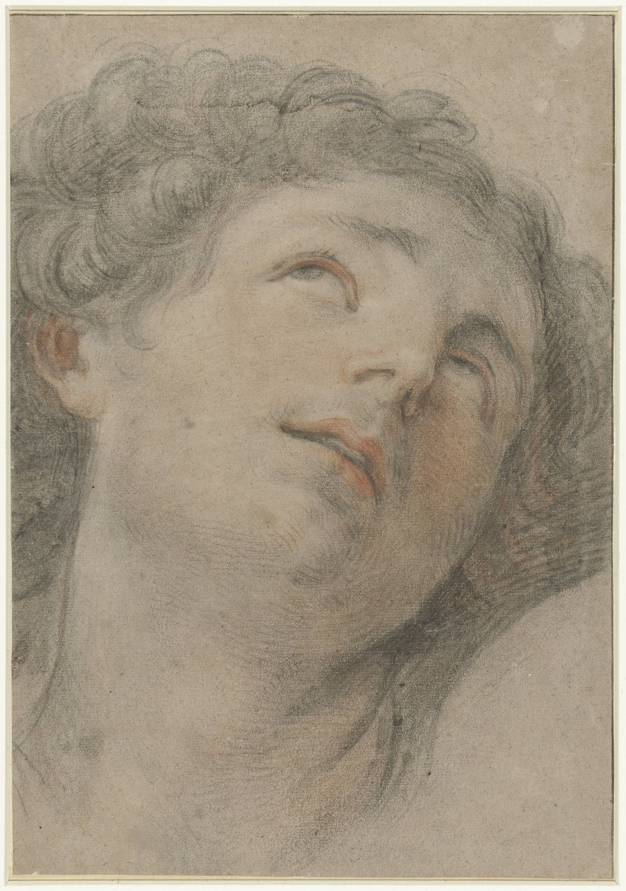 Saint Sebastian feje felfelé néz alkotó: Guido Reni