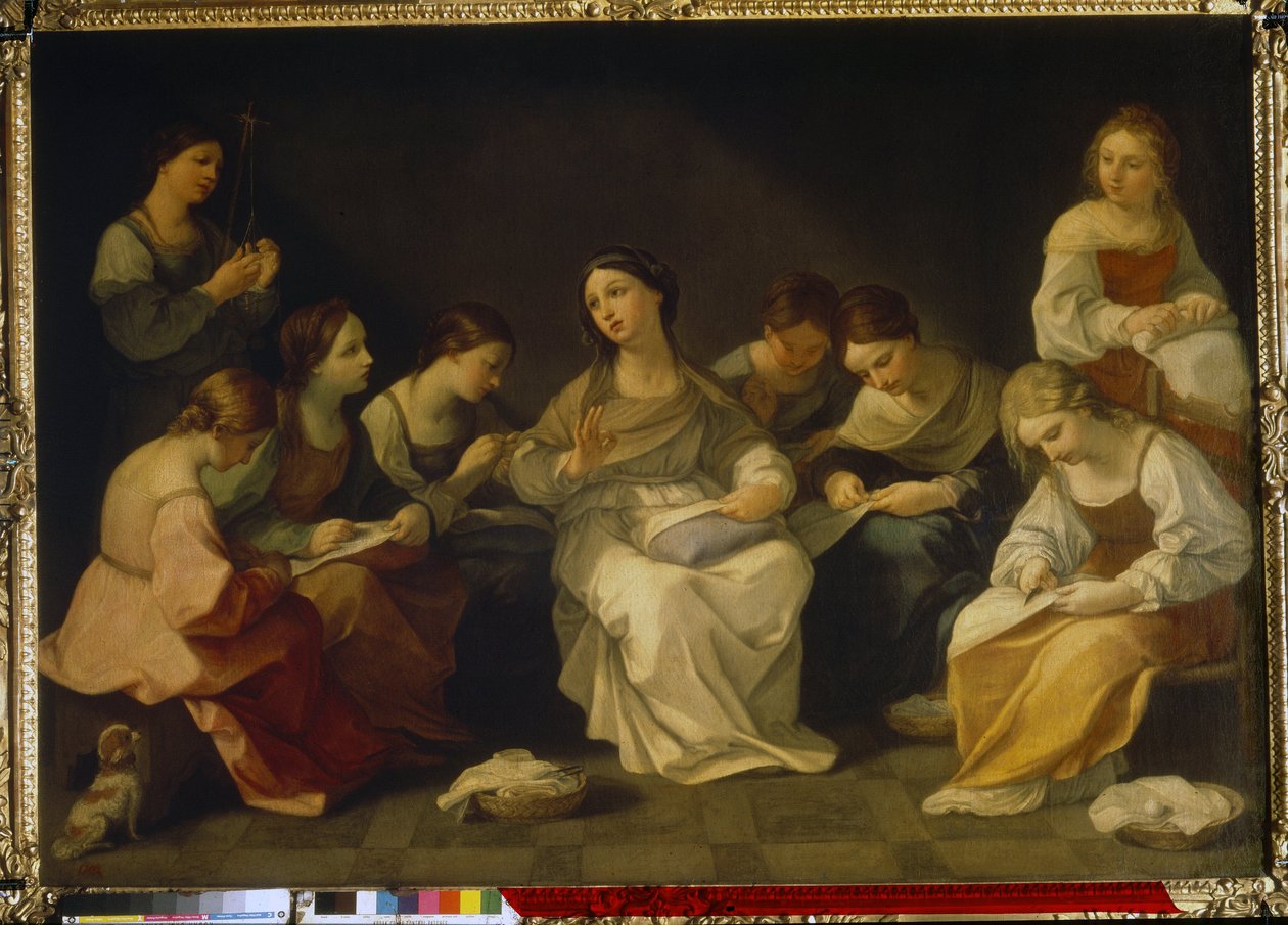 A Szűz nevelése. (The Education of the Virgin). Guido Reni (1575-1642) festménye, olaj, vászon alkotó: Guido Reni