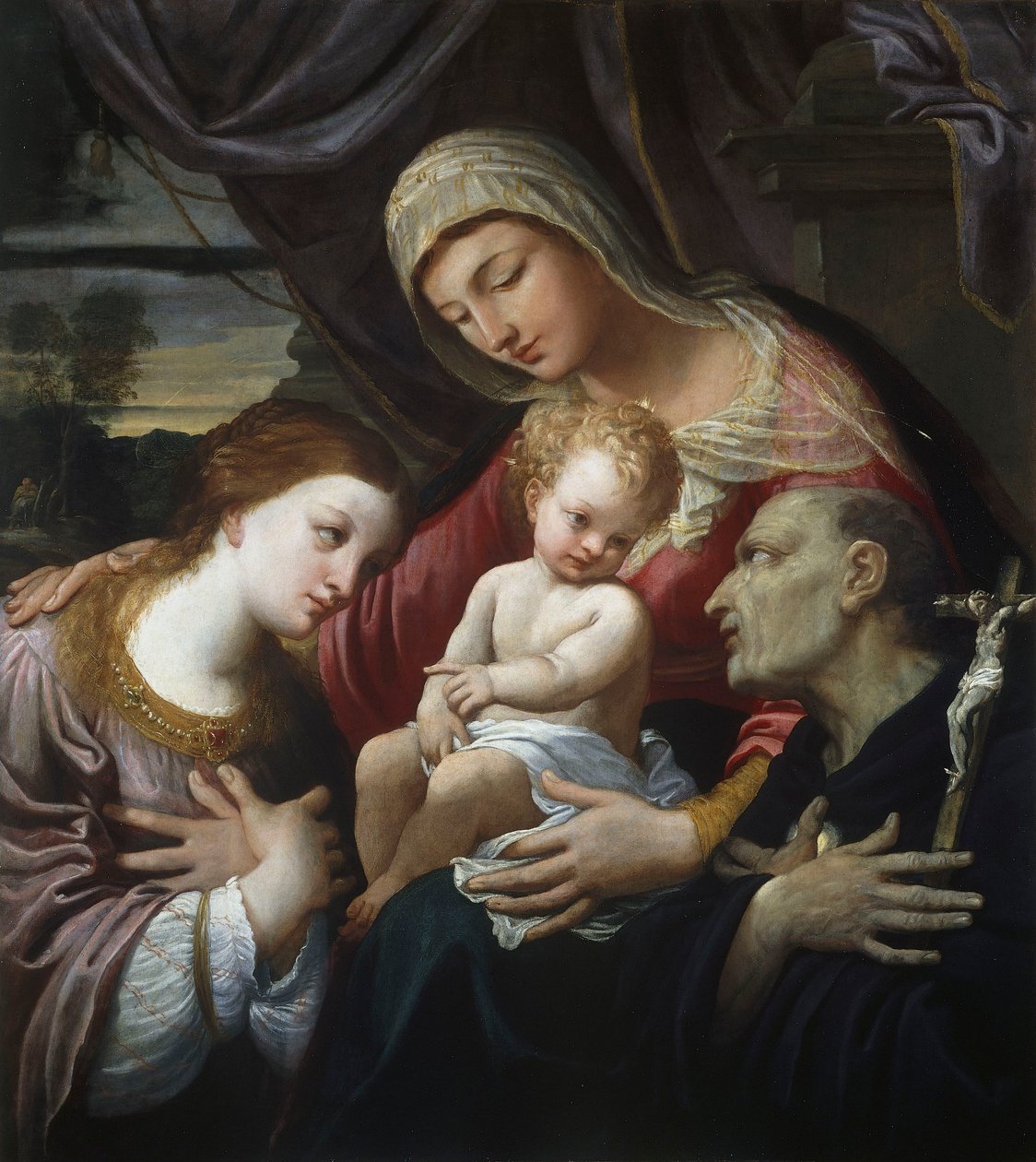 Madonna és gyermek a szentekkel, Guido Reni (1575-1642), olaj, vászon alkotó: Guido Reni