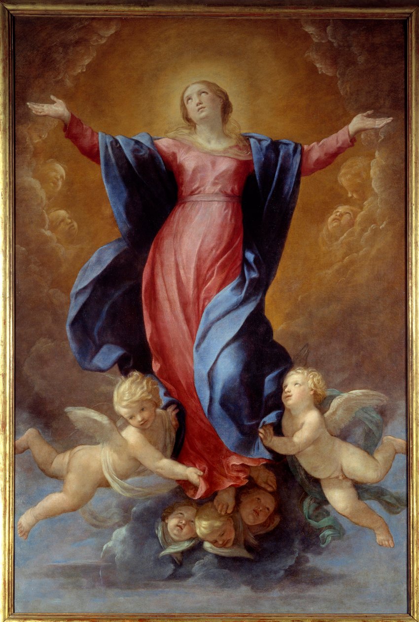 Guido Reni A Szűz mennybemenetele című festménye, az Útmutató (1575-1642) 1637 V. 2,42x1,6 m Lyon, Musee des Beaux Arts alkotó: Guido Reni