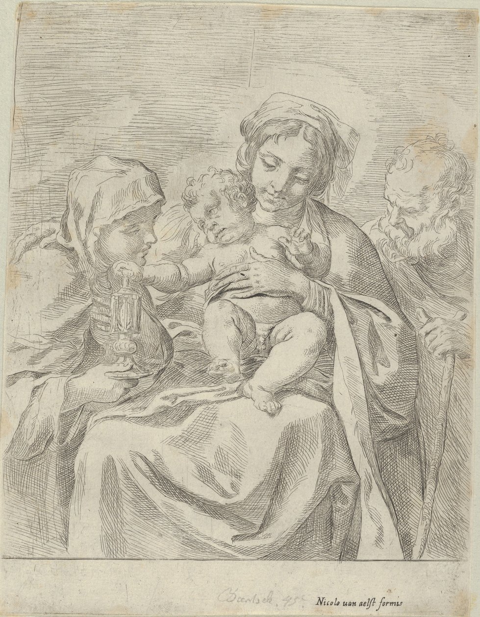 A Szent Család Szent Klárával, 1590-1600. alkotó: Guido Reni