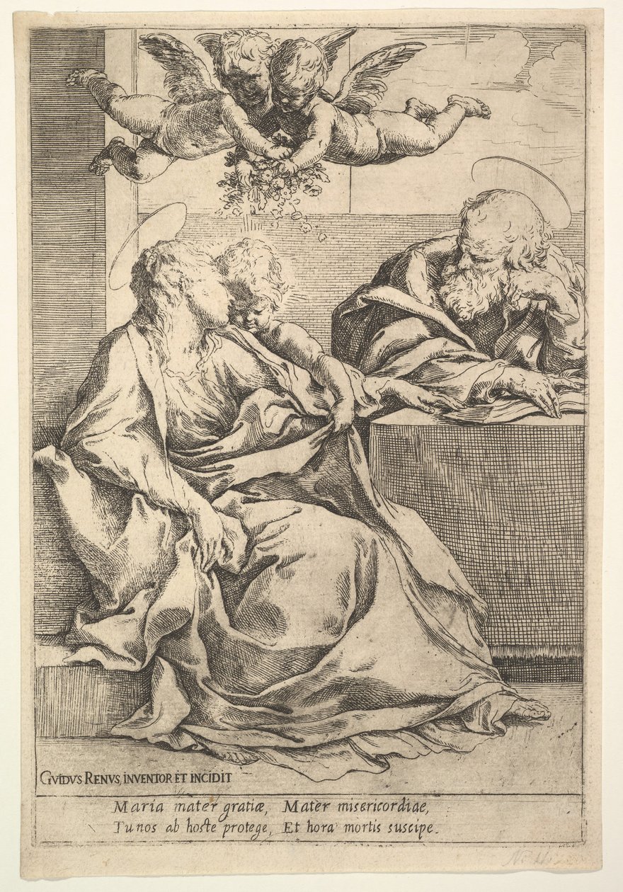 A Szent Család két angyallal. alkotó: Guido Reni