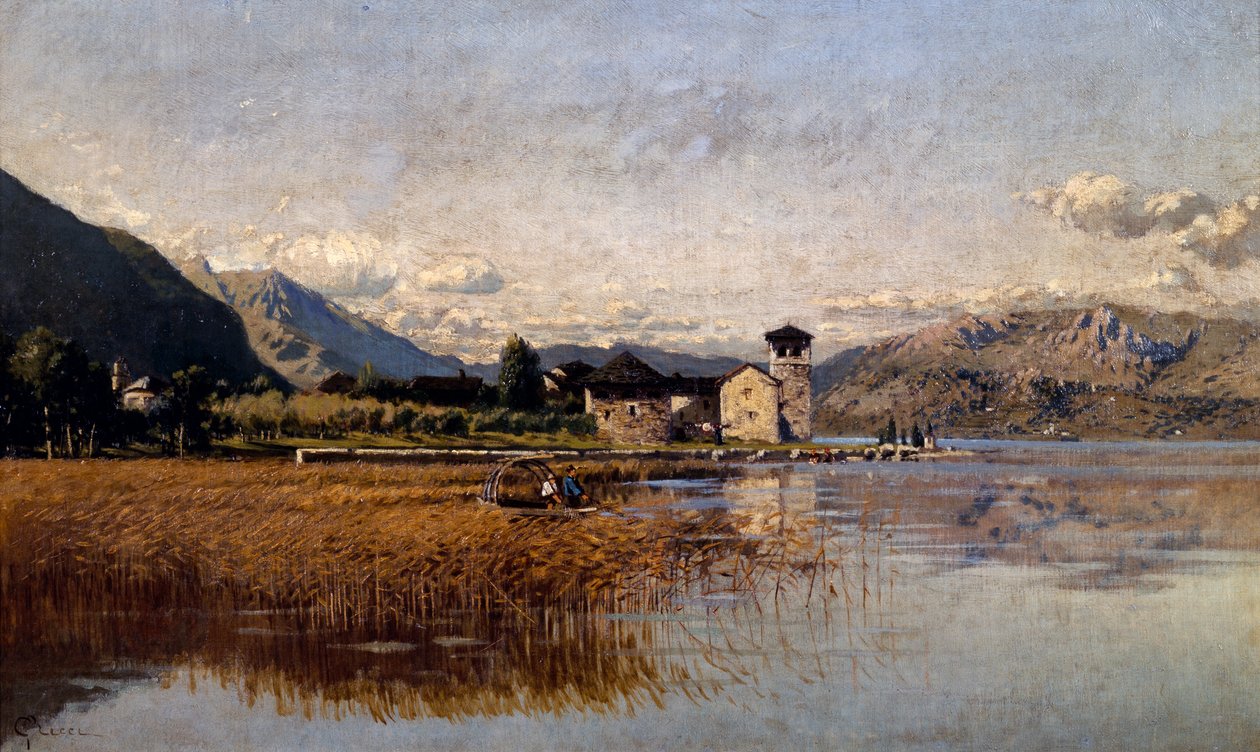 Mezzola-tó (olaj, vászon) alkotó: Guido Ricci