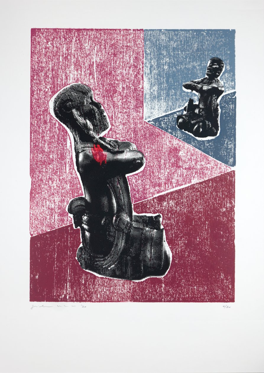 Invisible Room nº7, Megalomania, 2019 (woodcut and silkscreen) alkotó: Guilherme Pontes
