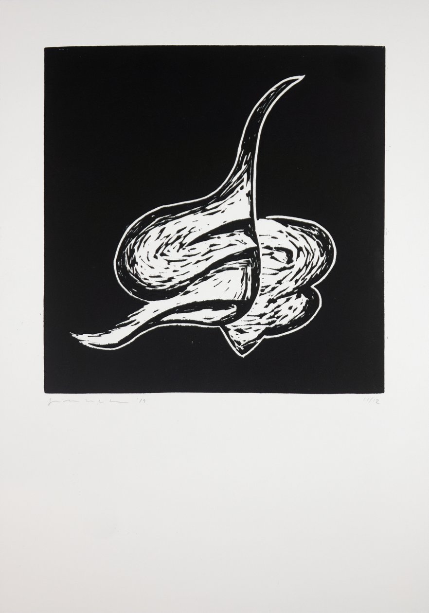 Fekvő, 2019 (linómetszet) alkotó: Guilherme Pontes
