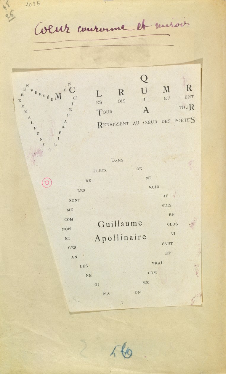 Kivágott oldal az „Et Moi aussi Je Suis Peintre”-ből, 1914 (tintával papíron) alkotó: Guillaume Apollinaire