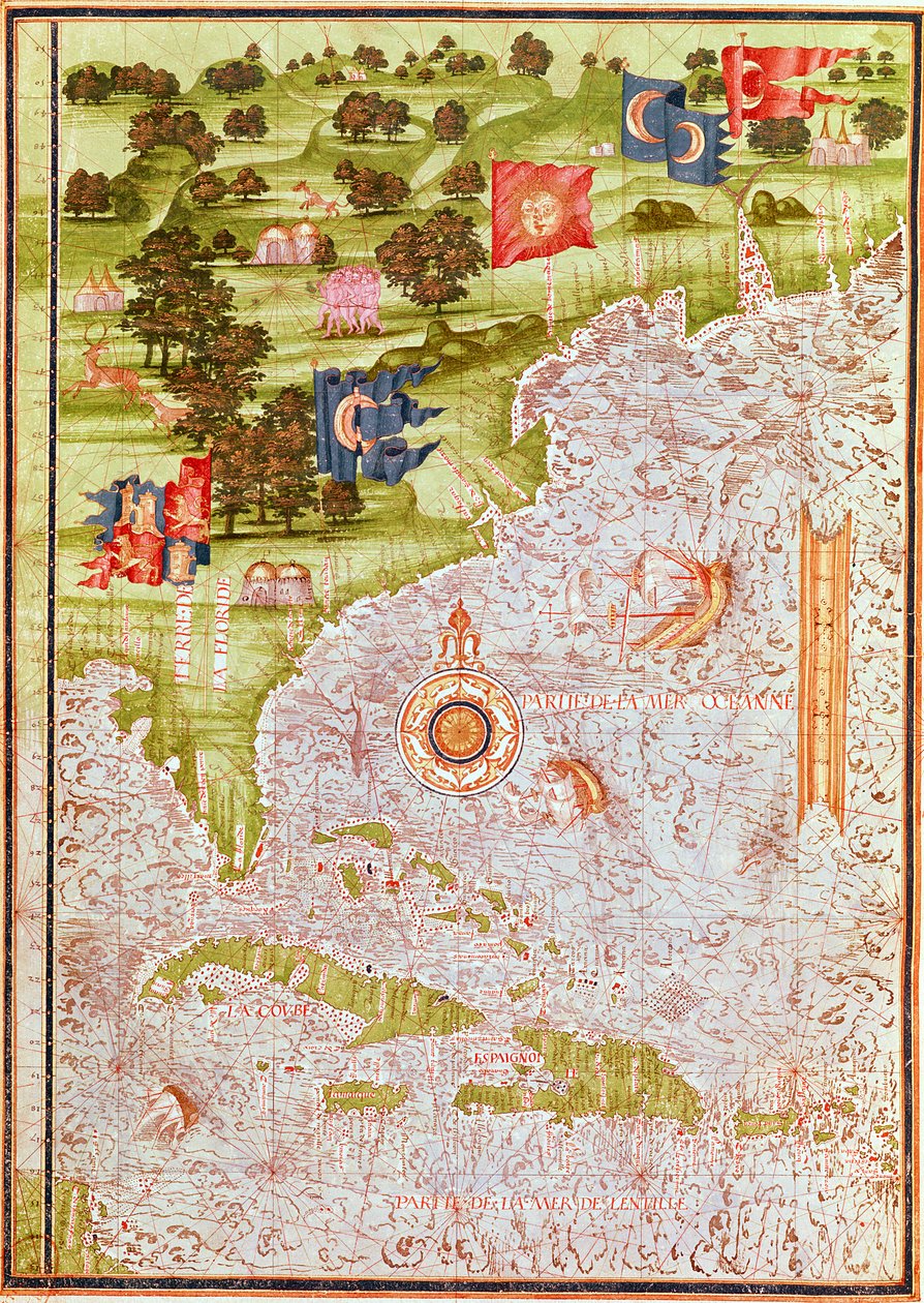 F.52v Florida és az Antillák térképe, a „Cosmographia Universelle”, 1555 alkotó: Guillaume Le Testu