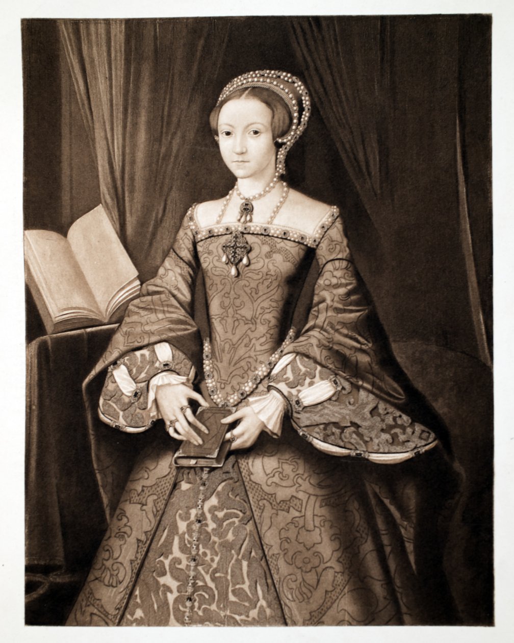 Erzsébet hercegnő, később I. Erzsébet királynő, 1547 körül, kocsma. 1902 (kollotípus) alkotó: Guillaume Scrots