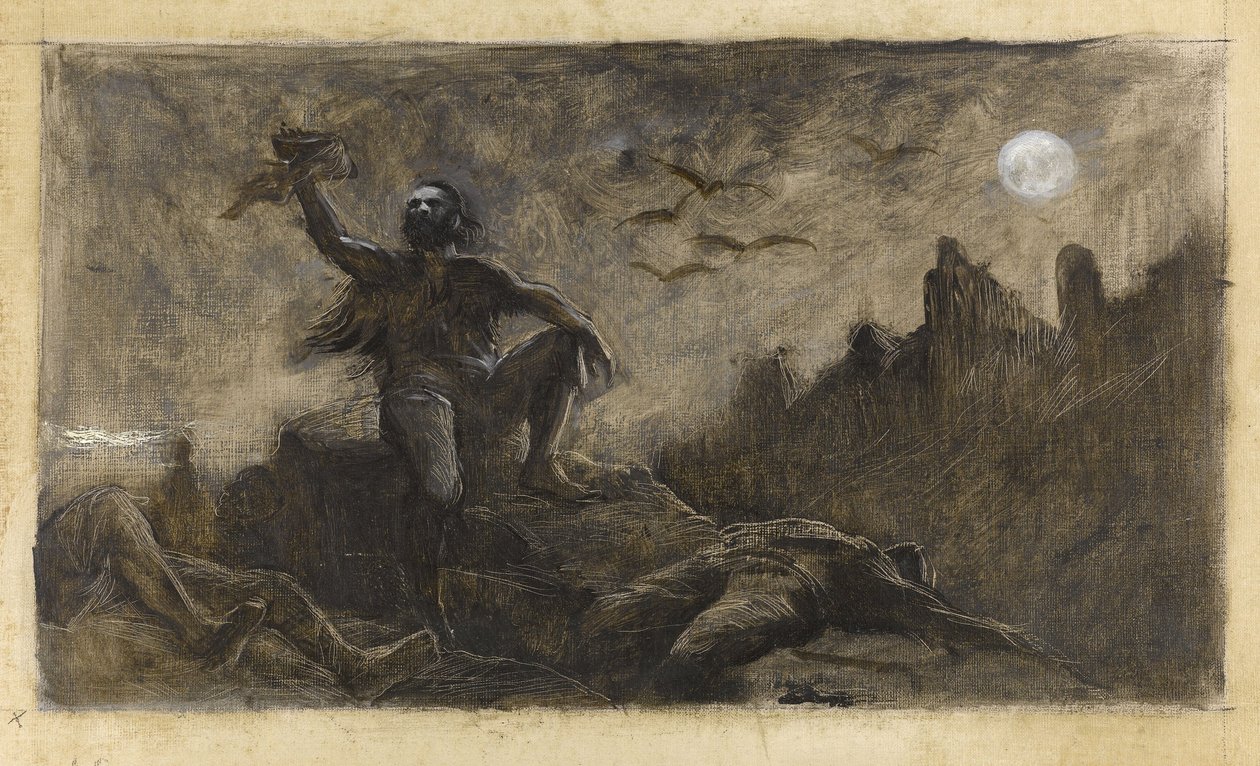 Az izlandi Han issza áldozatainak vérét, 1889 körül (olaj, vászon) alkotó: Guillaume Albert Demarest