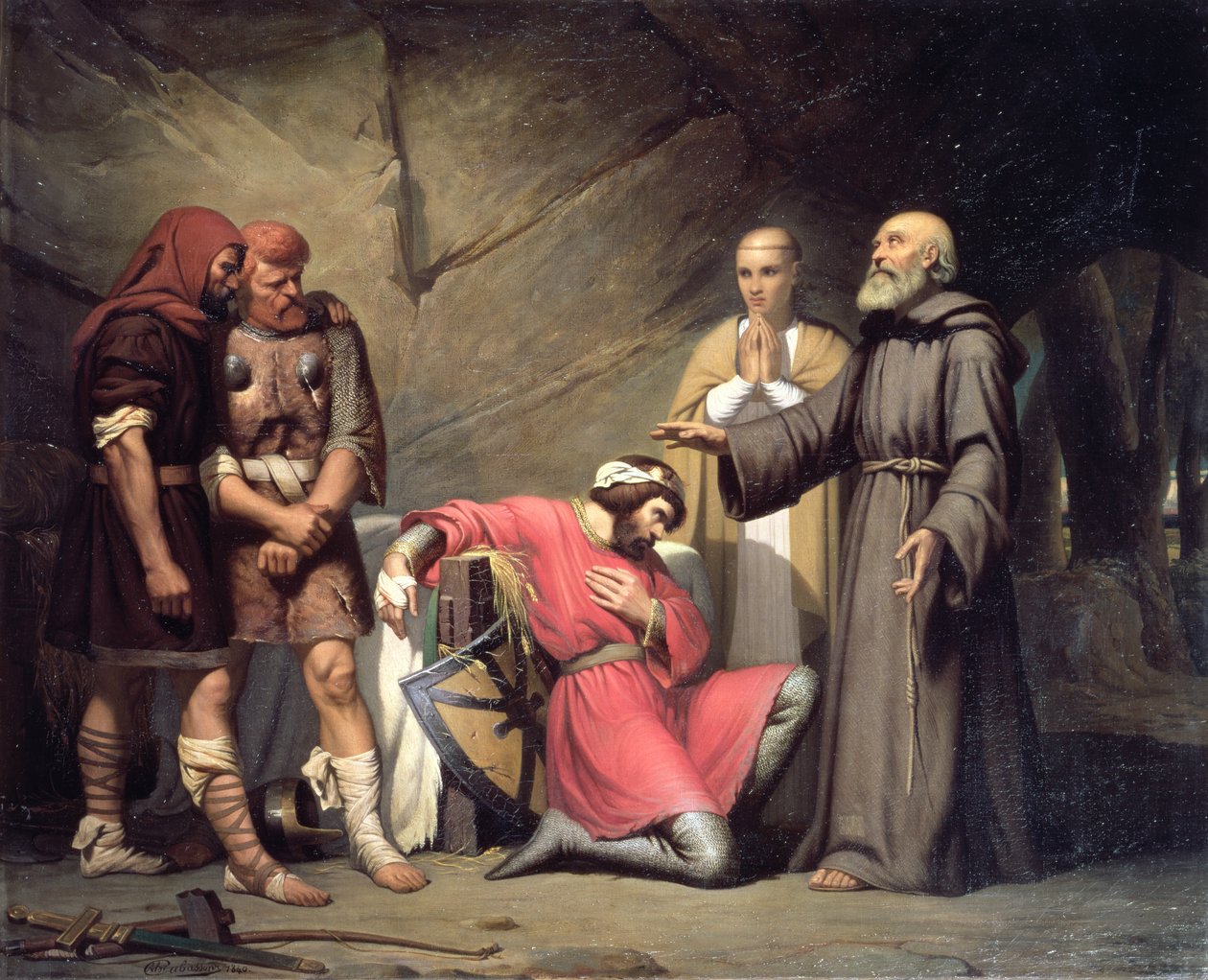 Robert, Normandia hercegének megtérése, az Ördög Róbertként ismert Giacomo Meyerbeer (1791-1864) „Ördög Róbert” című operájának jelenete, 1840 alkotó: Guillaume Alphonse Harang Cabasson