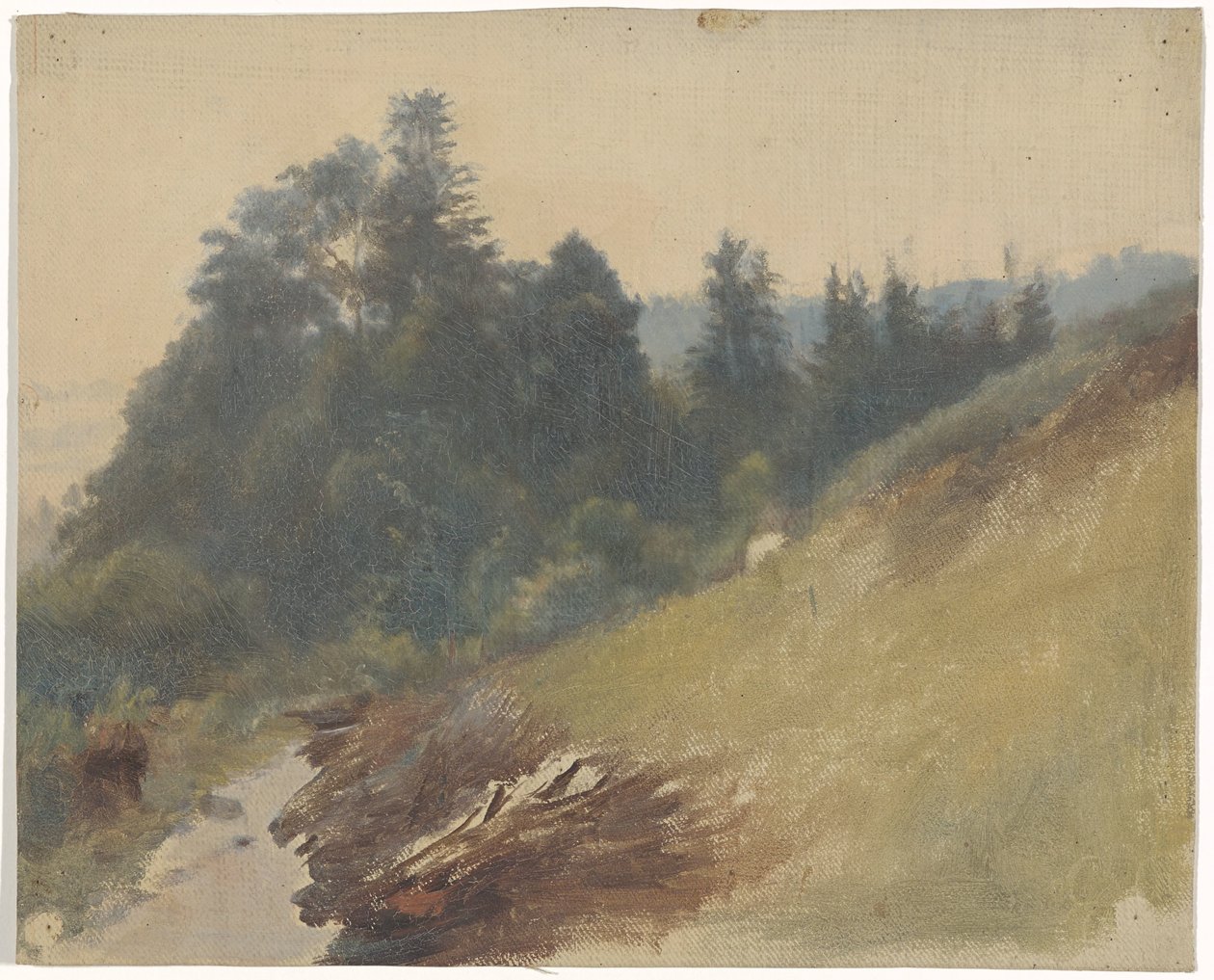 Hegyi lejtő fenyőkkel alkotó: Guillaume Anne van der Brugghen