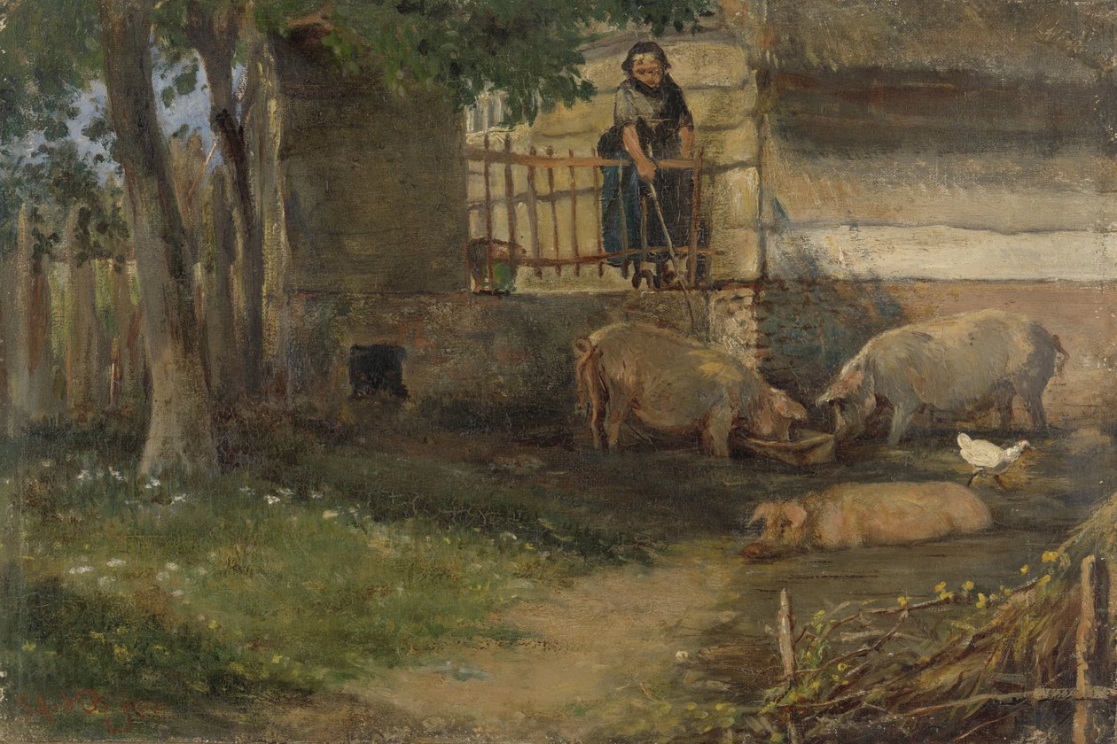 Disznók az istállóban alkotó: Guillaume Anne van der Brugghen