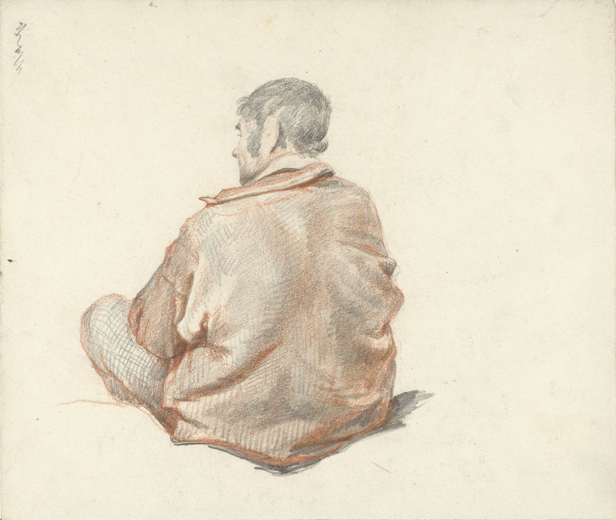 Ülő férfi, hátulról nézve alkotó: Guillaume Anne van der Brugghen