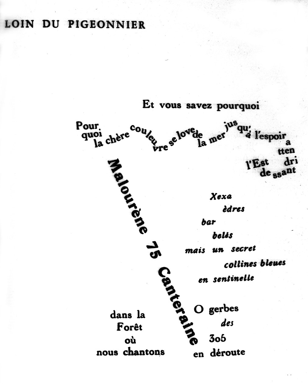 Guillaume Apollinaire (1880-1918) kalligramja: "" Távol a galambostól"" alkotó: Guillaume Apollinaire