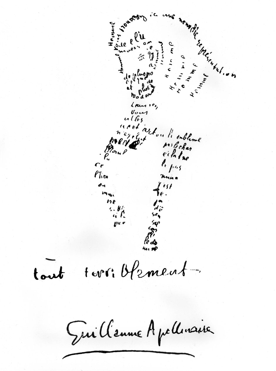 Horse Calligram 1917 (nyomtatás) alkotó: Guillaume Apollinaire