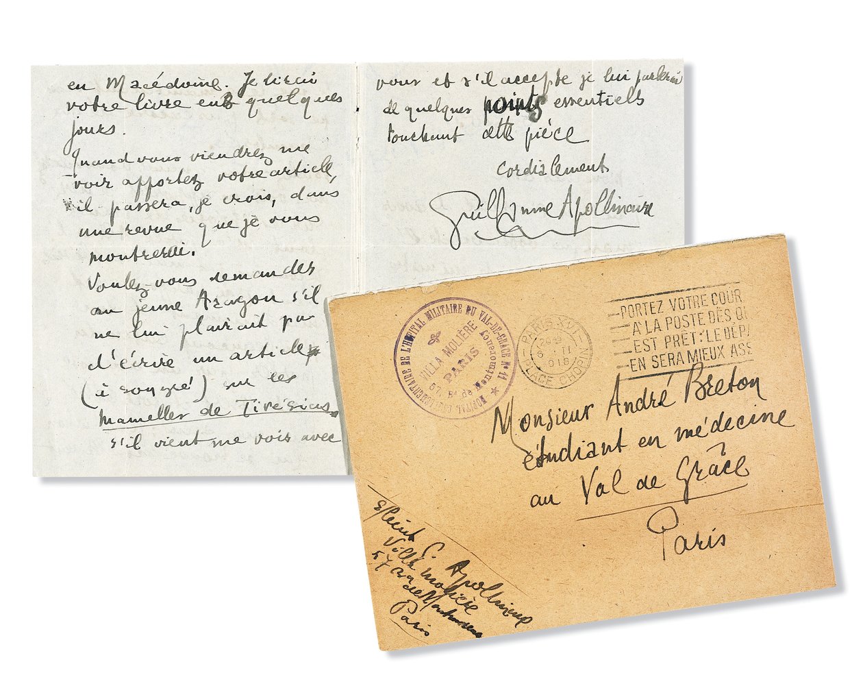 Levél Andre Bretonnak, 1918 alkotó: Guillaume Apollinaire