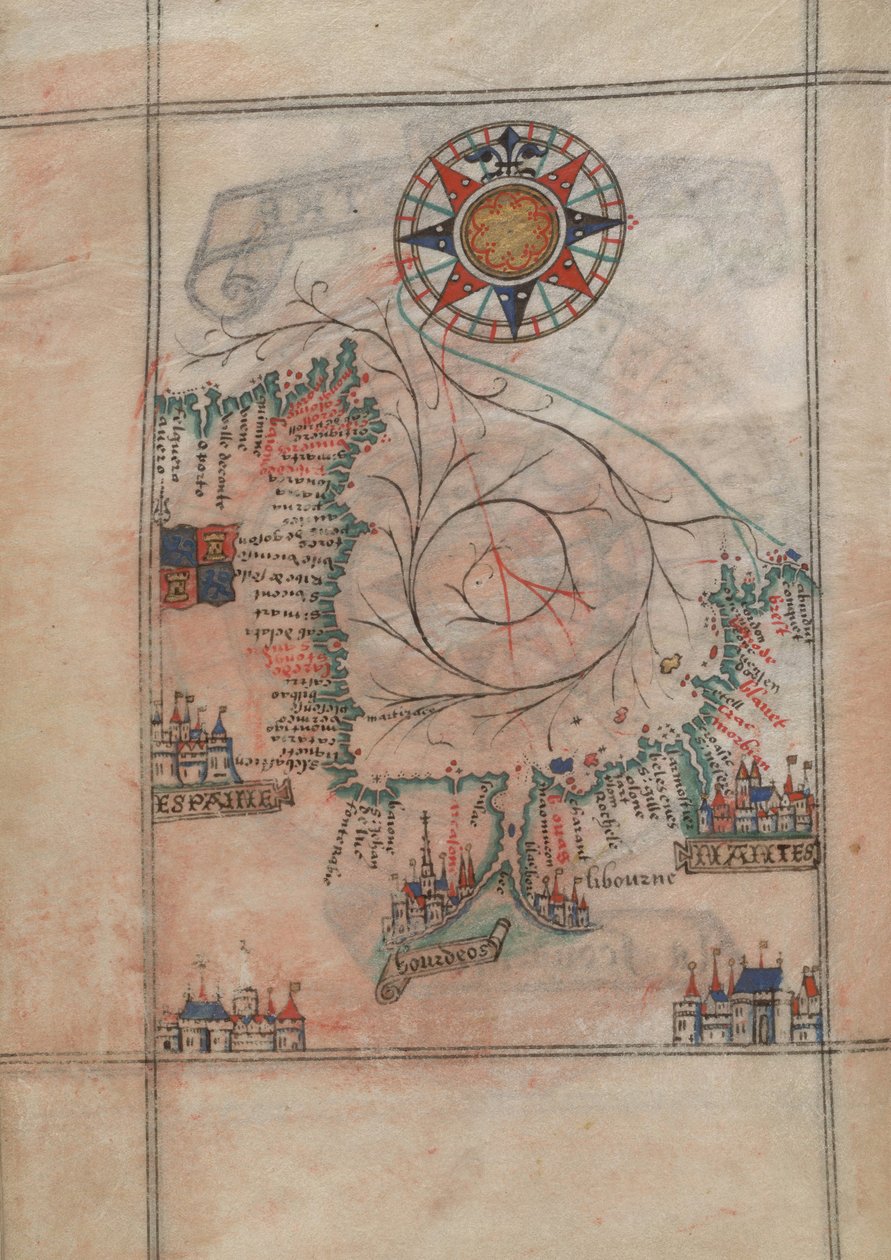 A Vizcayai-öböl Guillaume Brouscon atlaszában (1540-1560) alkotó: Guillaume Brouscon