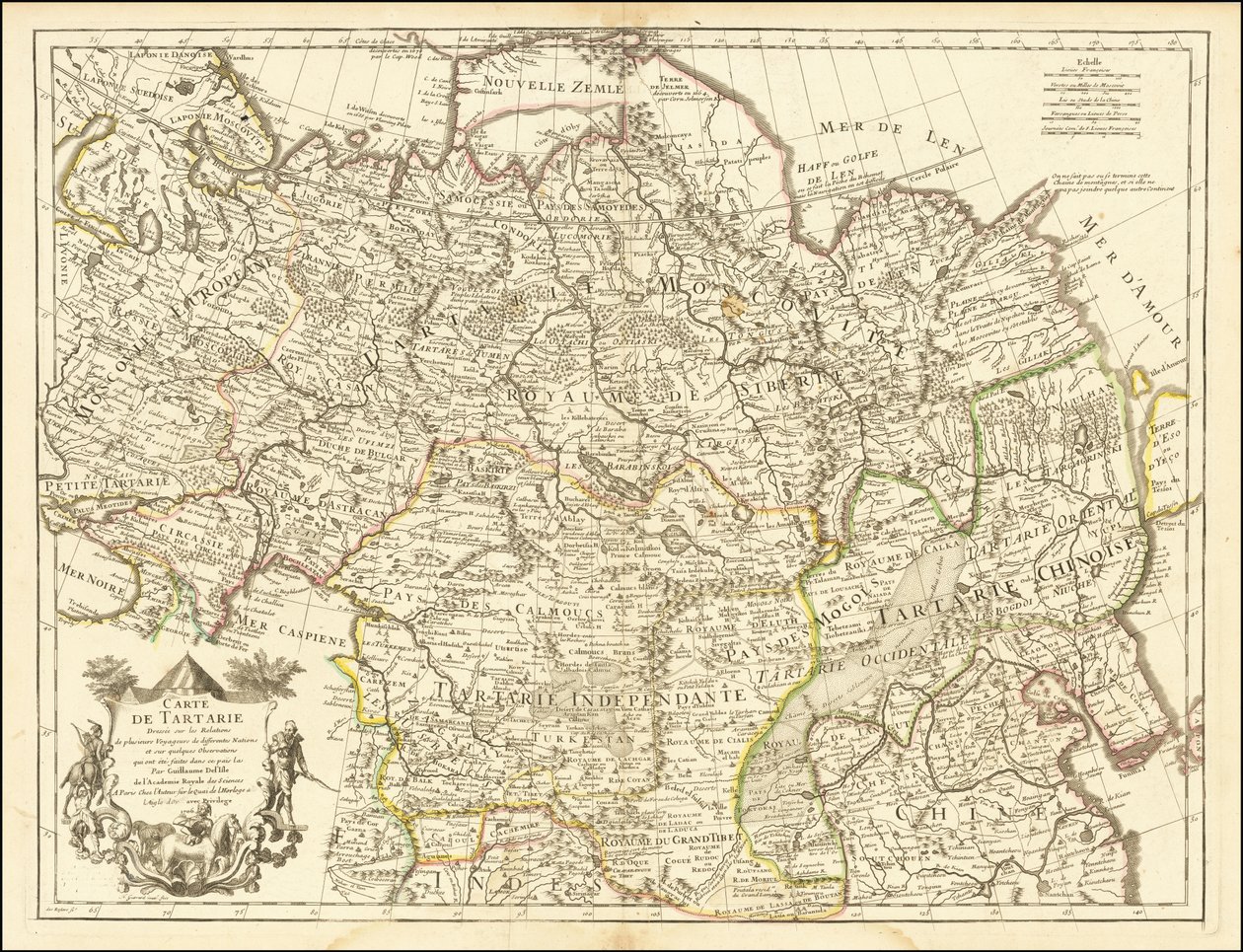 1706-os térkép - Tatárföld térképe alkotó: Guillaume Delisle