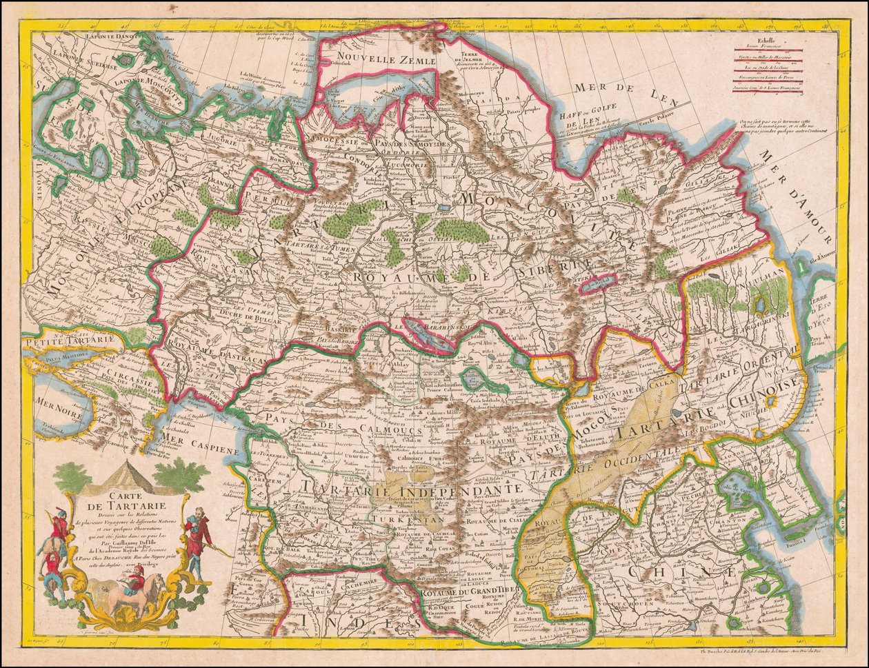 1766-os térkép - Tatárföld viszonyok alapján készült térképe alkotó: Guillaume Delisle