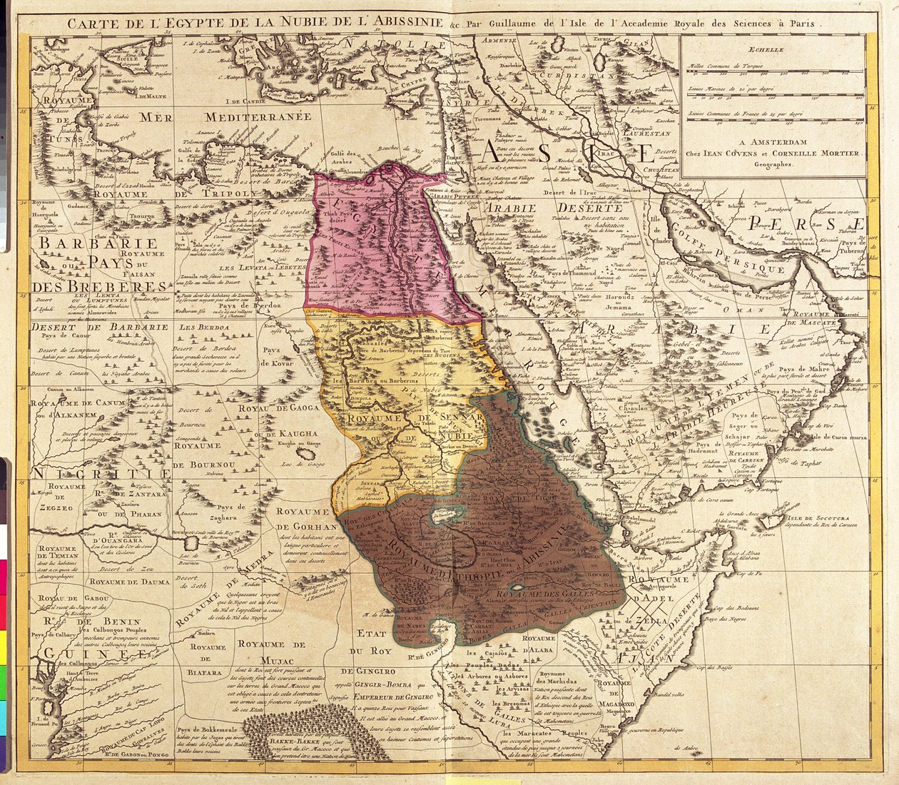 Egyiptom, Szudán, Eritrea, Dzsibuti, Etiópia alkotó: Guillaume Delisle