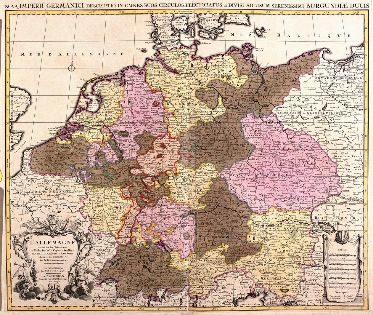 Németország térképe (rézkarc alkotó: Guillaume Delisle