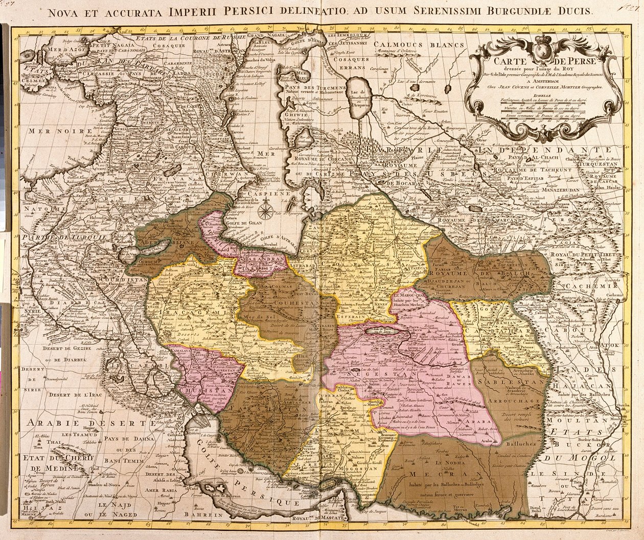 Perzsia térképe (rézkarc alkotó: Guillaume Delisle