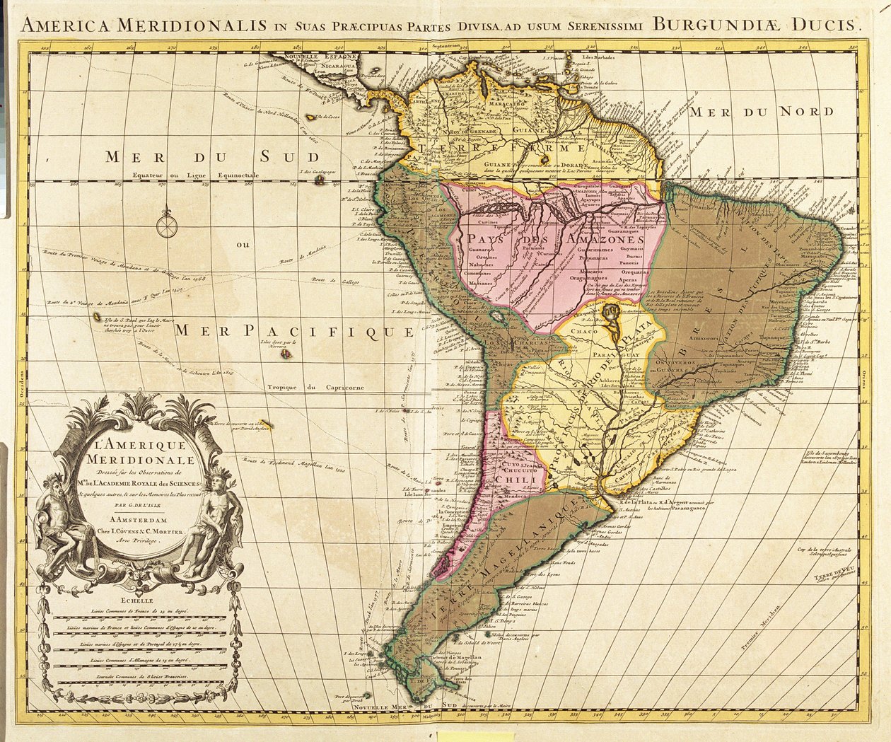 Dél-Amerika térképe (metszet) alkotó: Guillaume Delisle