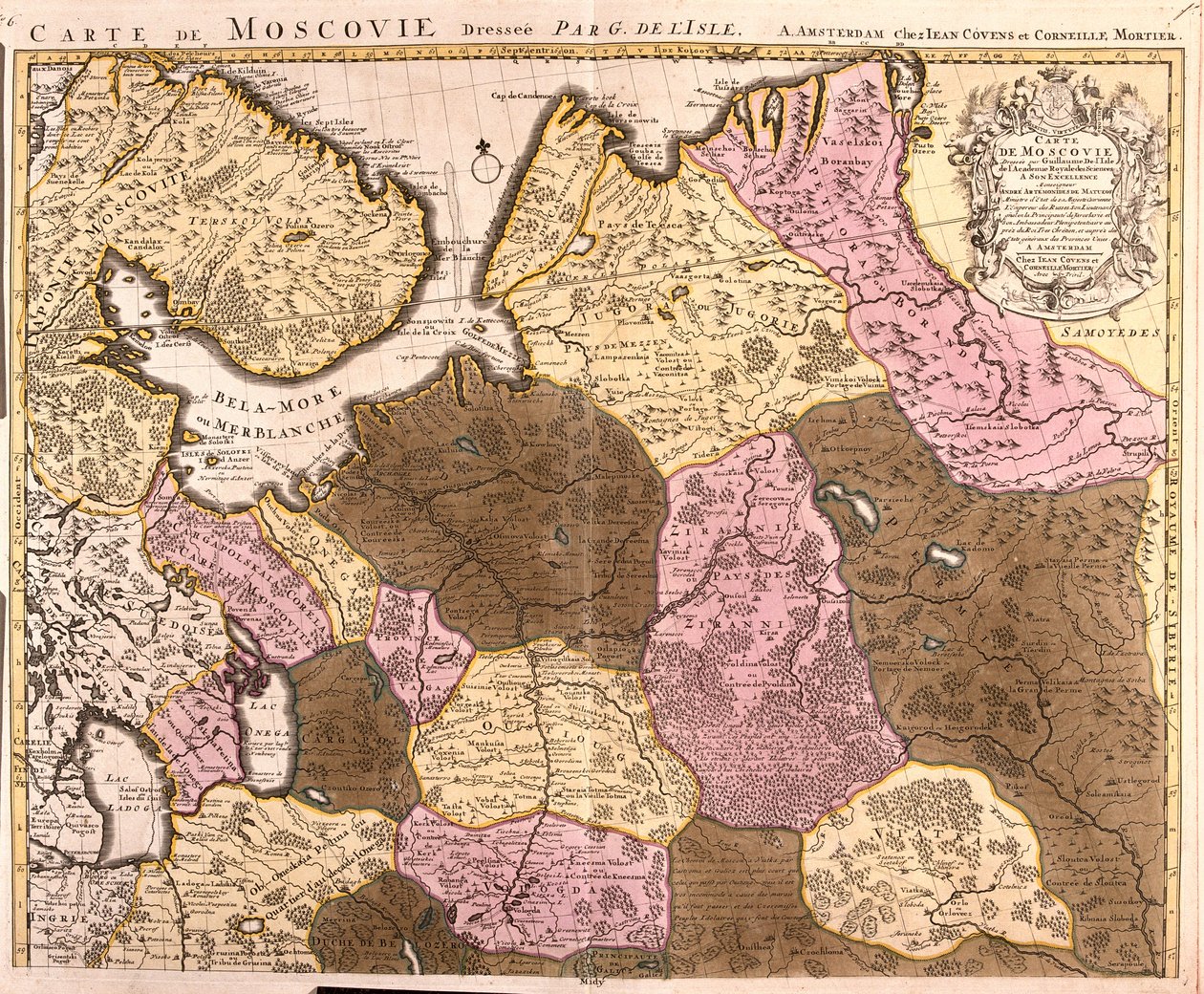 A Moszkvai Nagy Hercegség térképe (Oroszország) (rézkarc alkotó: Guillaume Delisle