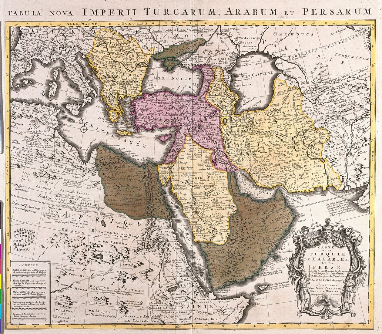 Közel-Kelet térképe: Török Birodalom, Perzsia és Arab-félsziget (rézkarc alkotó: Guillaume Delisle