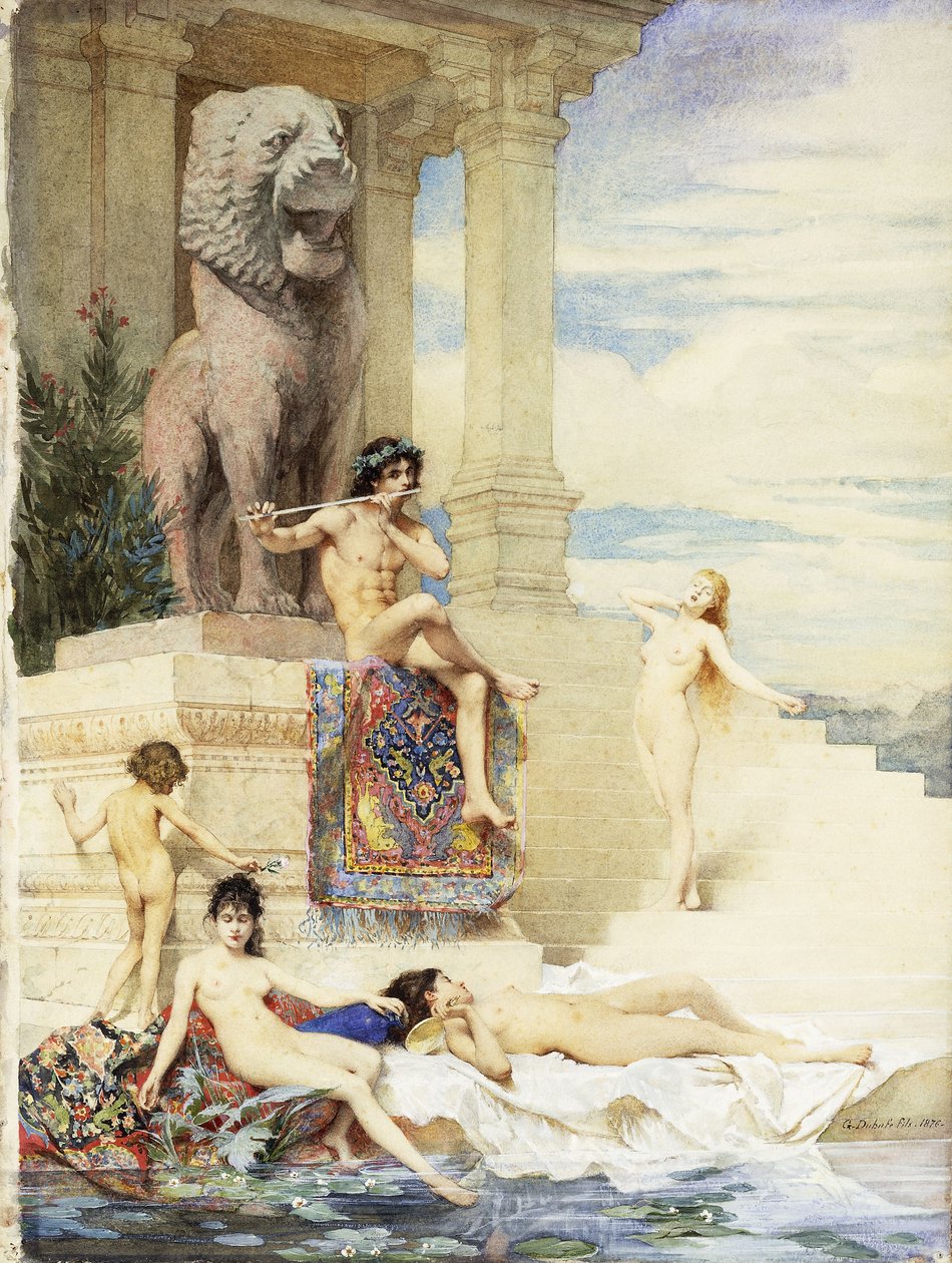 Az elefántcsont fuvola: La Flute d"Ivoire, 1876 alkotó: Guillaume Dubufe