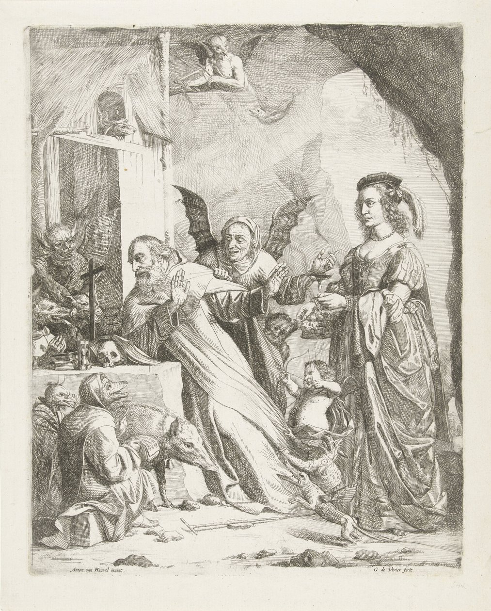 Szent Antal kísértése alkotó: Guillaume Duvivier