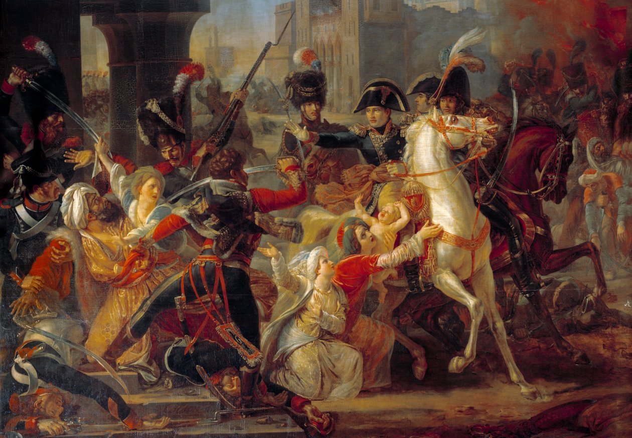 Egyiptom hadjárata (expedíciója) (1798-1801): "" Bonaparte tábornok kegyelme egy arab család felé, amikor a francia hadsereg belépett Alexandriába július 3-án alkotó: Guillaume Francois Colson