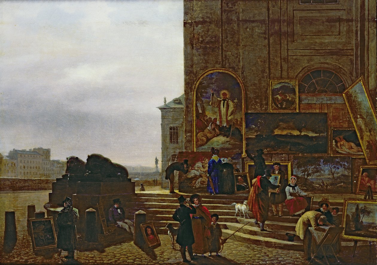 Festmények eladása az Institut de France előtt, 1837 alkotó: Guillaume Frederic Ronmy